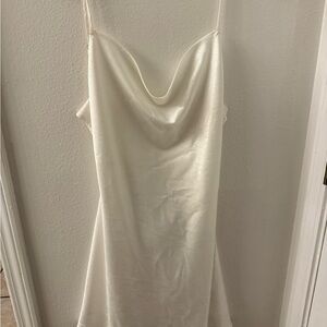 Elegant Cream Satin Slip Dress